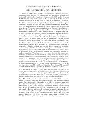 全面的作者意图和不对称的体裁区分